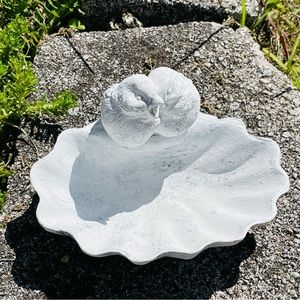 vintage Pier 1 bird shell sculpture art home decor white boho beach cottage